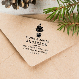 Sello Automático Árbol de Navidad Moderno Dirección de Devolución F