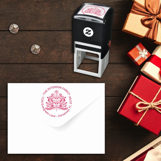 Sello Automático Árbol de Navidad Nórdico Escandinavo Rojo (Subido por el creador)