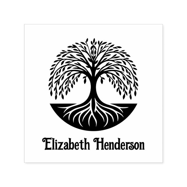 Sello Automático Árbol de vida número 3 con nombre opcional (Diseño)