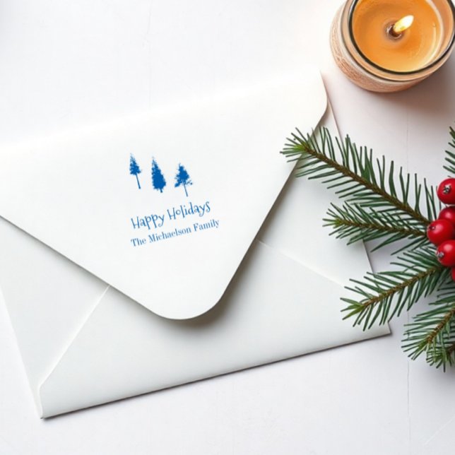 Sello Automático Árboles de invierno azul de la marina (Subido por el creador)