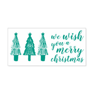 Sello Automático Árboles de Navidad Fir Wish Merry Navidad