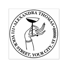 Sello Automático Art Deco Lady's Hand Holding Champagne Glass