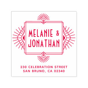 Sello Automático Art déco que casa el remite del marco