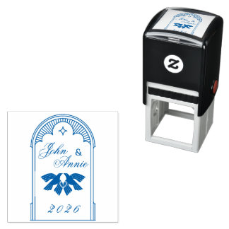 Sello Automático Art Deco Vintage Wedding Brand Stamp