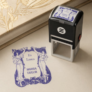 Sello Automático Arte de Ex Libris Art Nouveau Diseño para Amantes