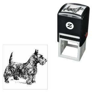 Sello Automático Arte de Fox Terrier dibujado