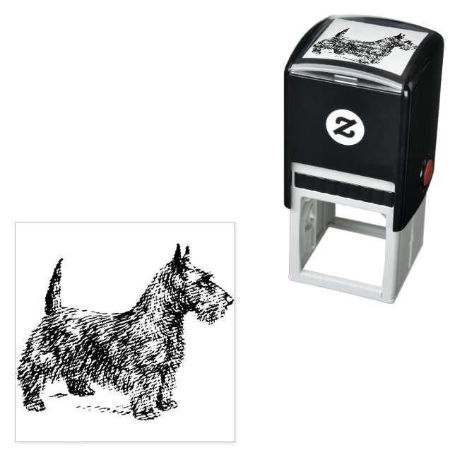 Sello Automático Arte de Fox Terrier dibujado (In Situ)