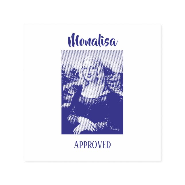 Sello Automático Arte de parodia divertida de la Mona Lisa (Diseño)