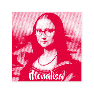 Sello Automático Arte de parodia divertida de Mona Lisa y Sr. Bin