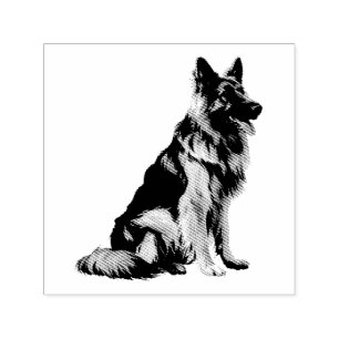 Sello Automático Arte de perro animal mascota pastor alemán