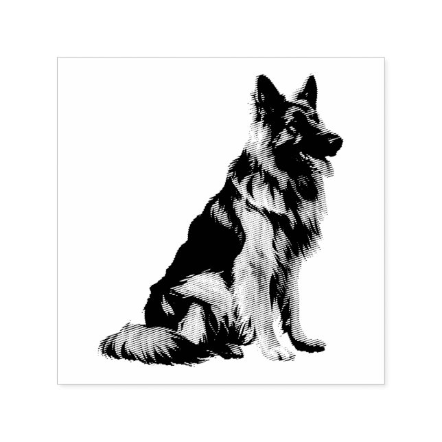 Sello Automático Arte de perro animal mascota pastor alemán (Diseño)