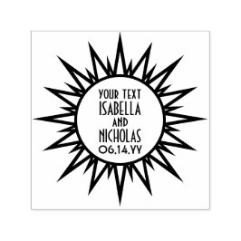 Sello Automático Arte Deco Antiguo Estilo Elegante de Rayo de Sol p