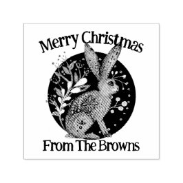 Sello Automático Arte popular nórdico, animales de Woodland, liebre