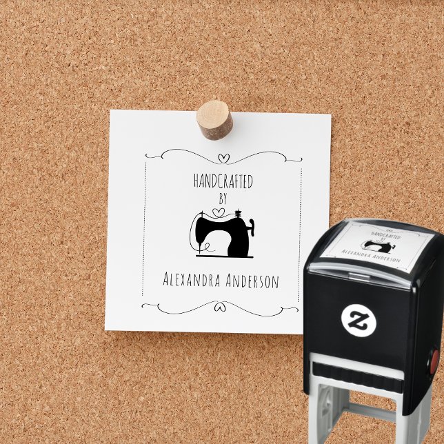 Sello Automático Artesanía de mano simple de máquina de coser de co (Simple Vintage Sewing Machine Hand Craft Self-inking Stamp)