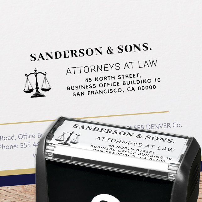Sello Automático Attorney scales of justice  logo custom elegant (Subido por el creador)