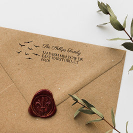 Sello Automático Aves volantes Granja de campo Nombre y dirección r