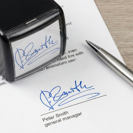 Sello Automático Azul de firma personalizado