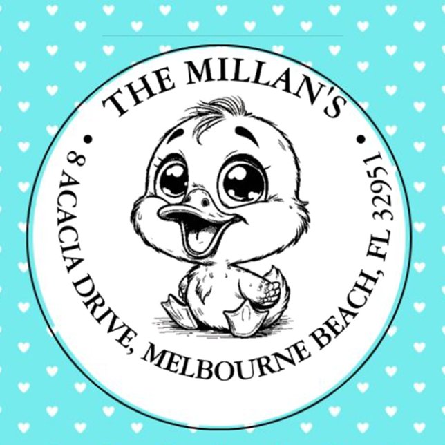 Sello Automático Baby Happy Duck (Add a touch of charm to your projects with our Cheeky Fox Theme Self-Inking Stamp)