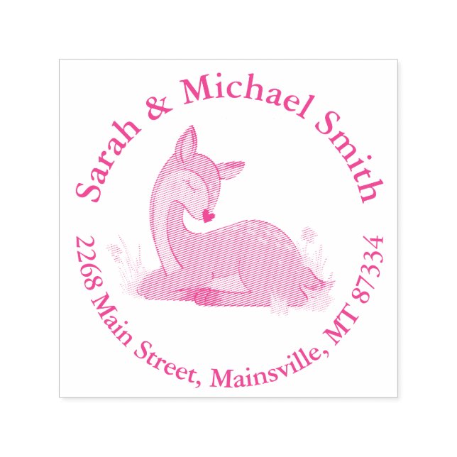 Sello Automático Baby Shower Deer Fawn (Diseño)