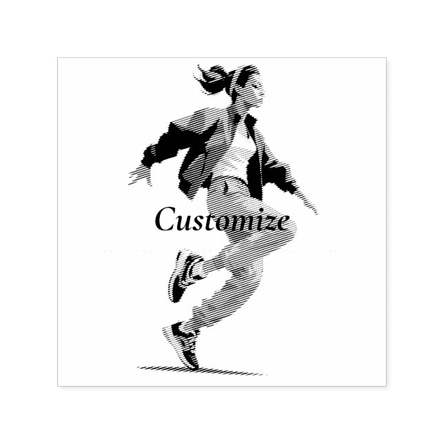 Sello Automático Bailarina Hip Hop Thunder_Cove (Diseño)