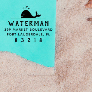 Sello Automático Ballena   Dirección de devolución de nombre de fam