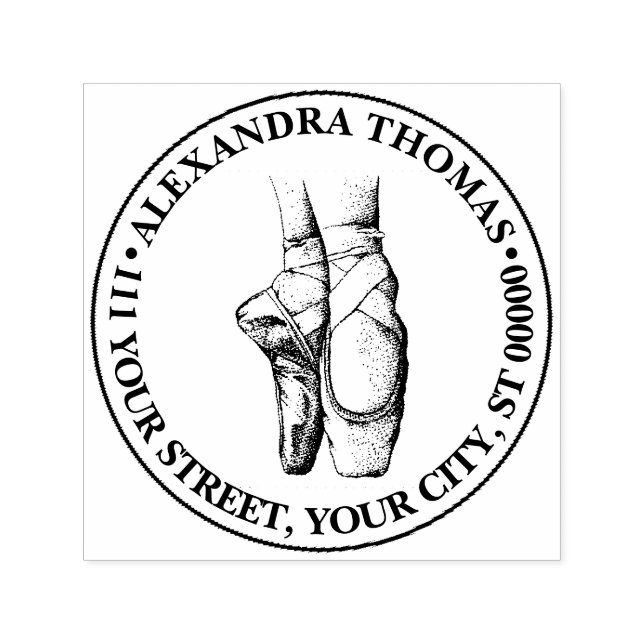 Sello Automático Ballerina pies en Pointe #1 Dirección de devolució (Diseño)