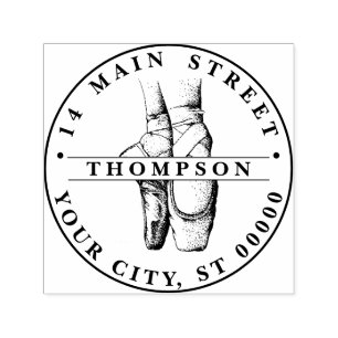 Sello Automático Ballerina pies en Pointe #1 Dirección de devolució