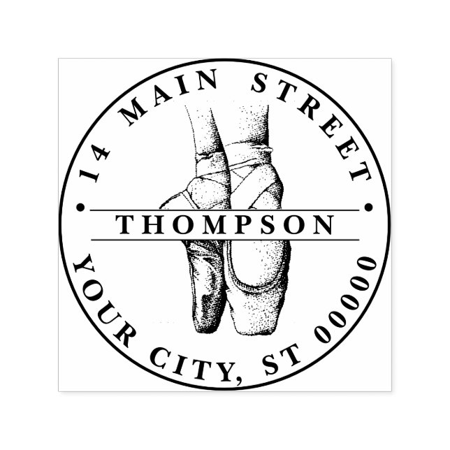 Sello Automático Ballerina pies en Pointe #1 Dirección de devolució (Diseño)