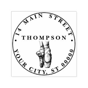 Sello Automático Ballerina pies en Pointe #1 Dirección de devolució