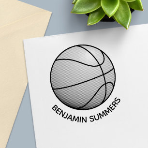 Sello Automático Balón de Baloncesto con Nombre Personalizado