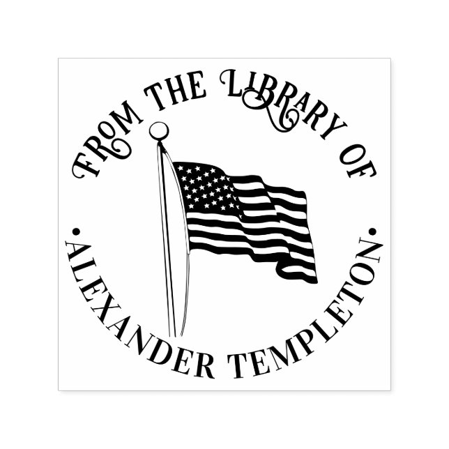 Sello Automático Bandera estadounidense de Estados Unidos Waving Li (Diseño)