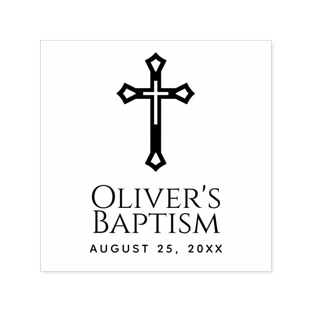 Sello Automático Baptismo religioso cruzado Christening Custom Name (Diseño)