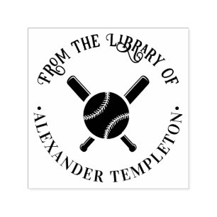 Sello Automático Bates de béisbol cruzados, nombre del libro #2