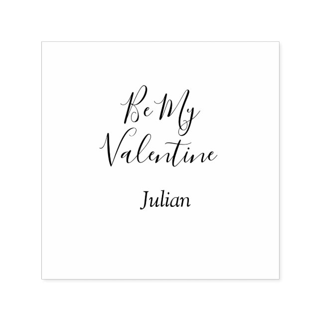 Sello Automático Be my valentine red name elegant love couple  (Diseño)