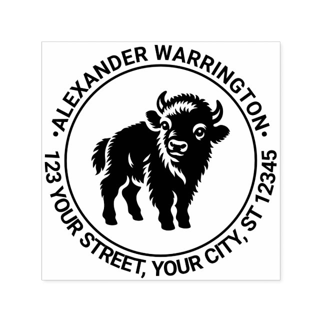 Sello Automático Bebé Bison Nombre permanente Dirección de la tarif (Diseño)