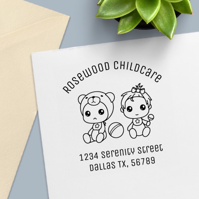 Sello Automático Bebé Niña Oso Cuidado de los niños Dirección 2 (Subido por el creador)