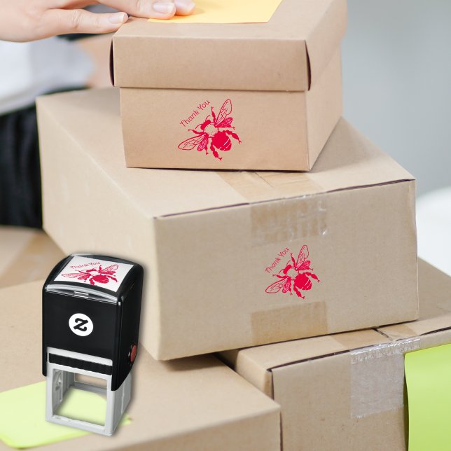 Sello Automático Bee Gracias Estampilla De Tinta Reutilizable (Subido por el creador)