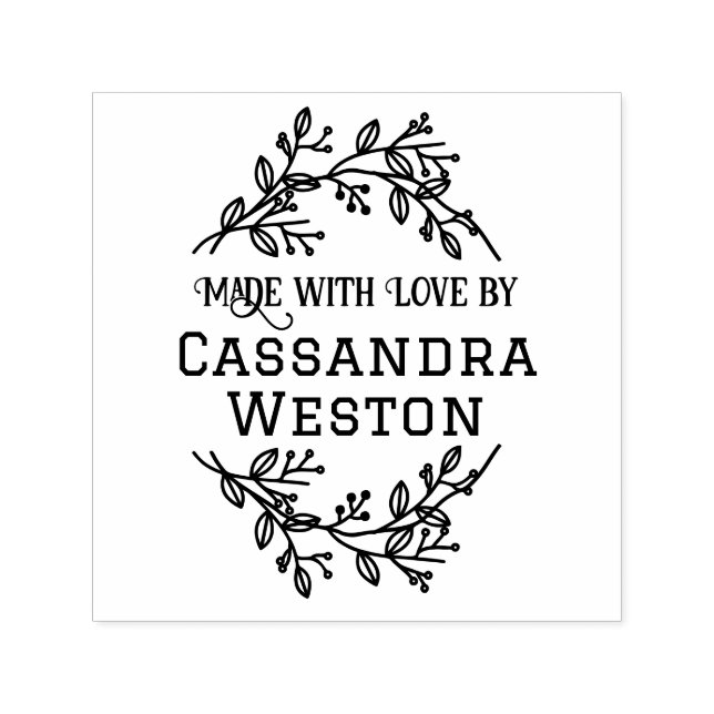 Sello Automático Berries Botánicas "Hecho con amor por" (Diseño)