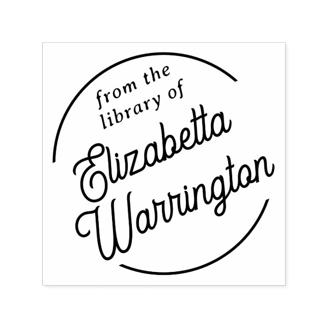 Sello Automático Biblioteca de Libros de Letra Simple Enmarcada #7  (Diseño)