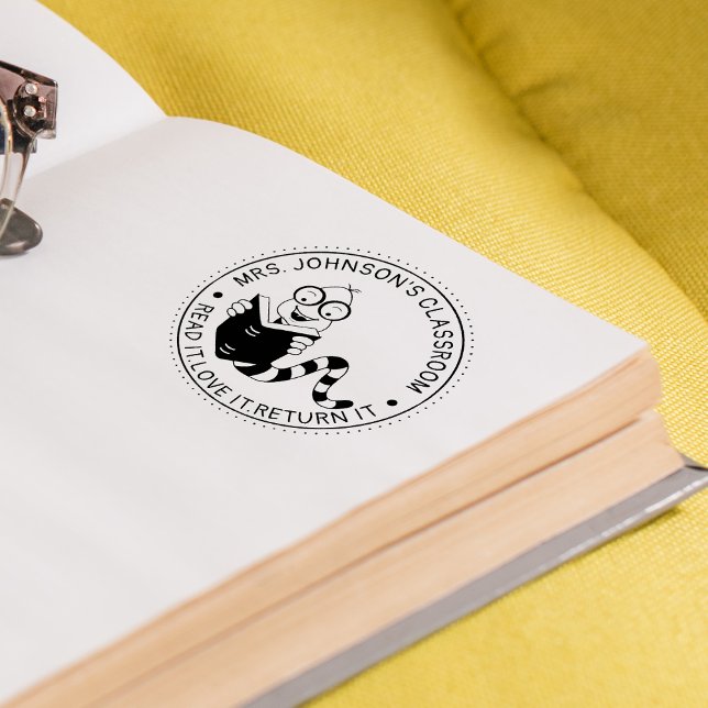 Sello Automático Biblioteca de maestros de aula gusano de libro (Subido por el creador)