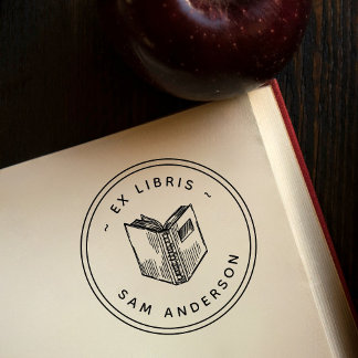 Sello Automático Biblioteca de Ronda de Libros a Mano Antigua Ex Li