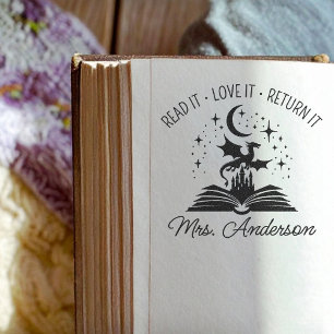 Sello Automático Biblioteca del Dragón Lindo Floral Haz Crecer tu M
