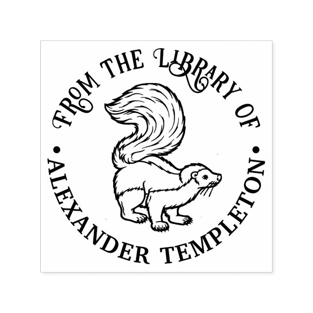 Sello Automático Biblioteca Nombre del Libro Contorno de Mofeta Ado (Diseño)