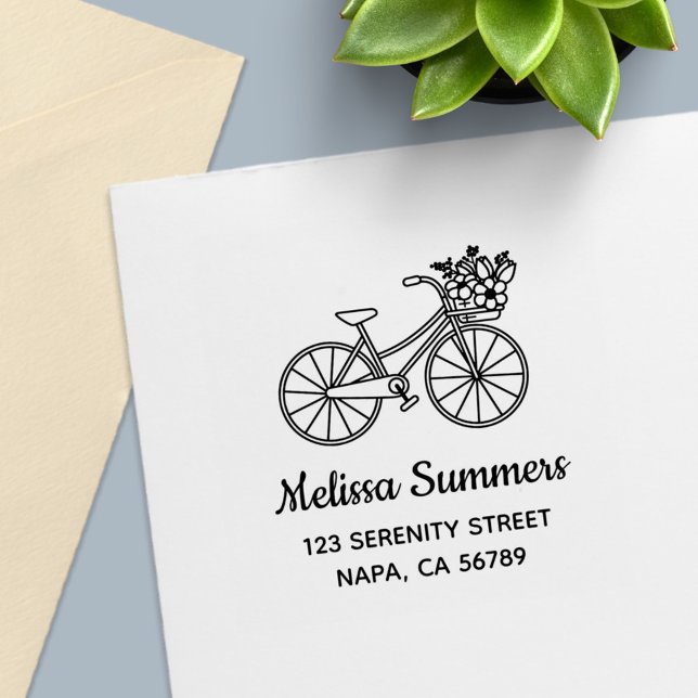 Sello Automático Bicicleta con dirección de la cesta de flores (Subido por el creador)