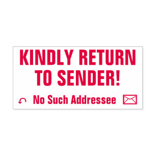 Sello Automático "¡BIEN VUELVAN A ENVIAR!" "Ninguna De Esas Direcci