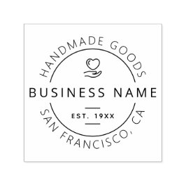 Sello Automático Bienes hechos a mano | Nombre comercial y ubicació