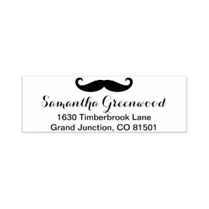 Sello Automático Bigote/bigote/Schnurrbart + su nombre