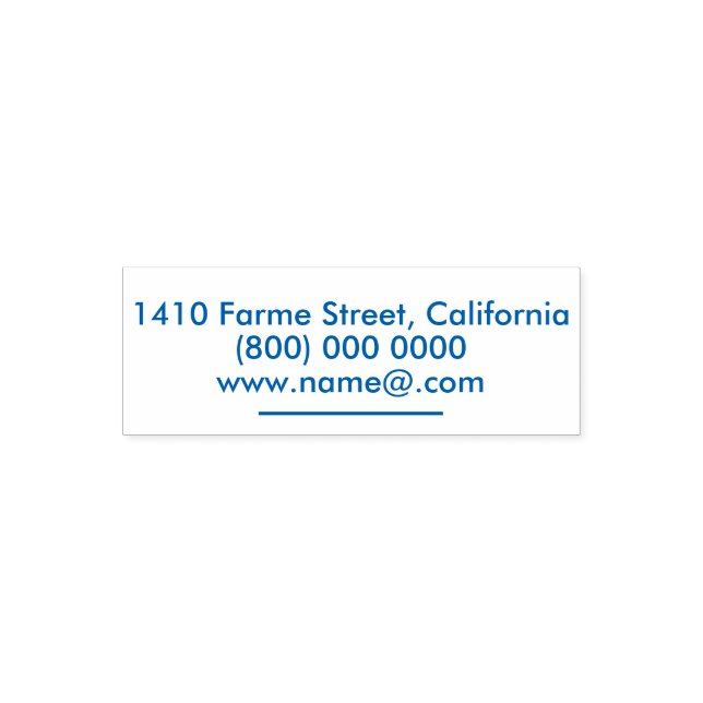 Sello Automático Blanco azul simple y limpio Dirección rectangular (Diseño)