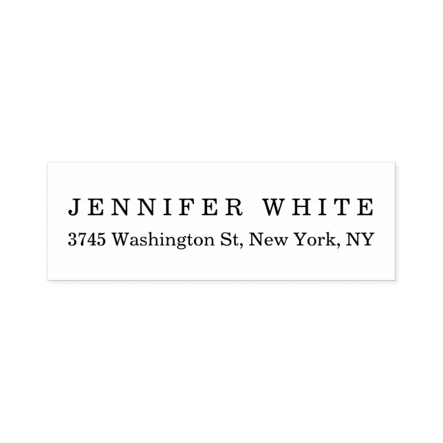 Sello Automático Blanco negro elegante clásico elegante Minimalista (Diseño)