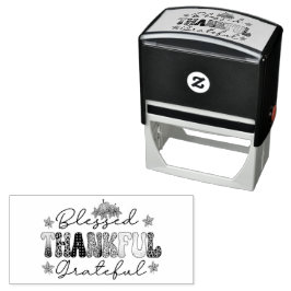 Sello Automático Blessed Thankful Grateful Typography 